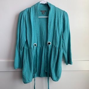 Apt. 9 Turquoise Open Quarter Sleeve Cardigan